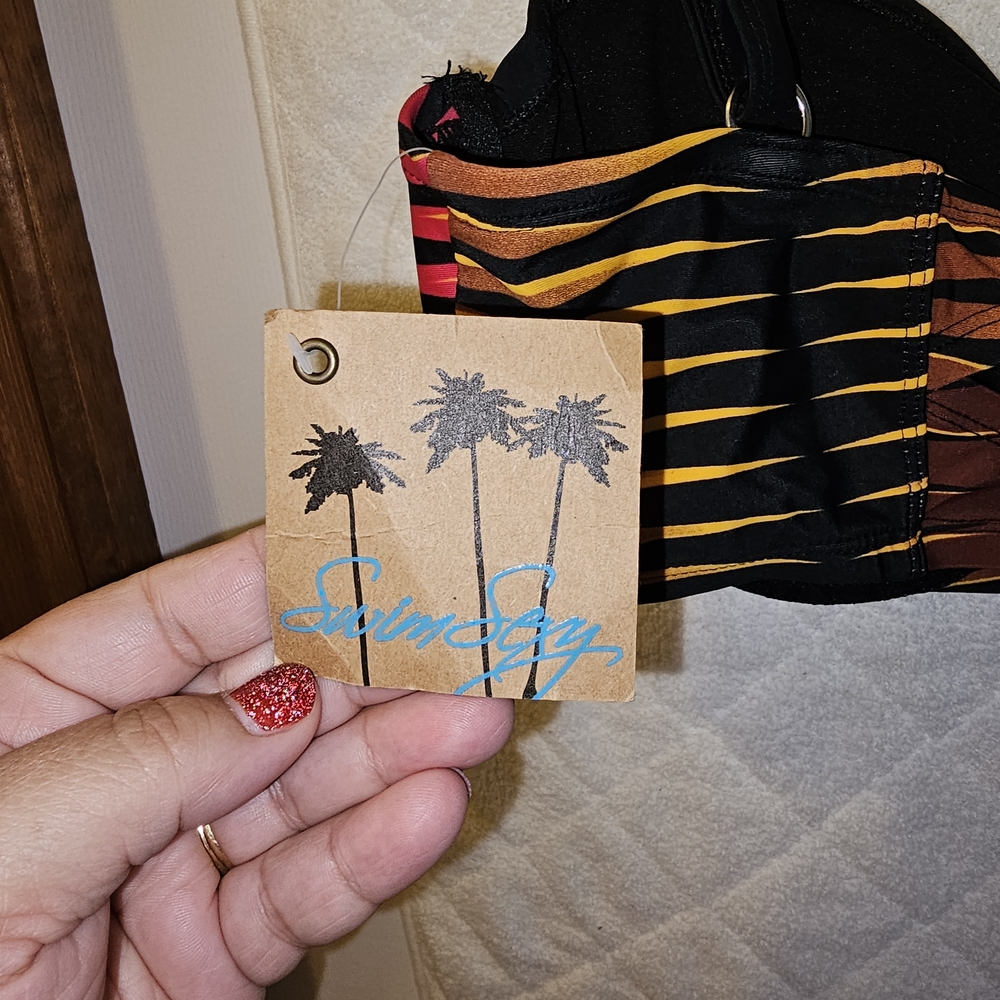 Swimsuits For All Multicolor Striped Bikini - Picture 7 of 13